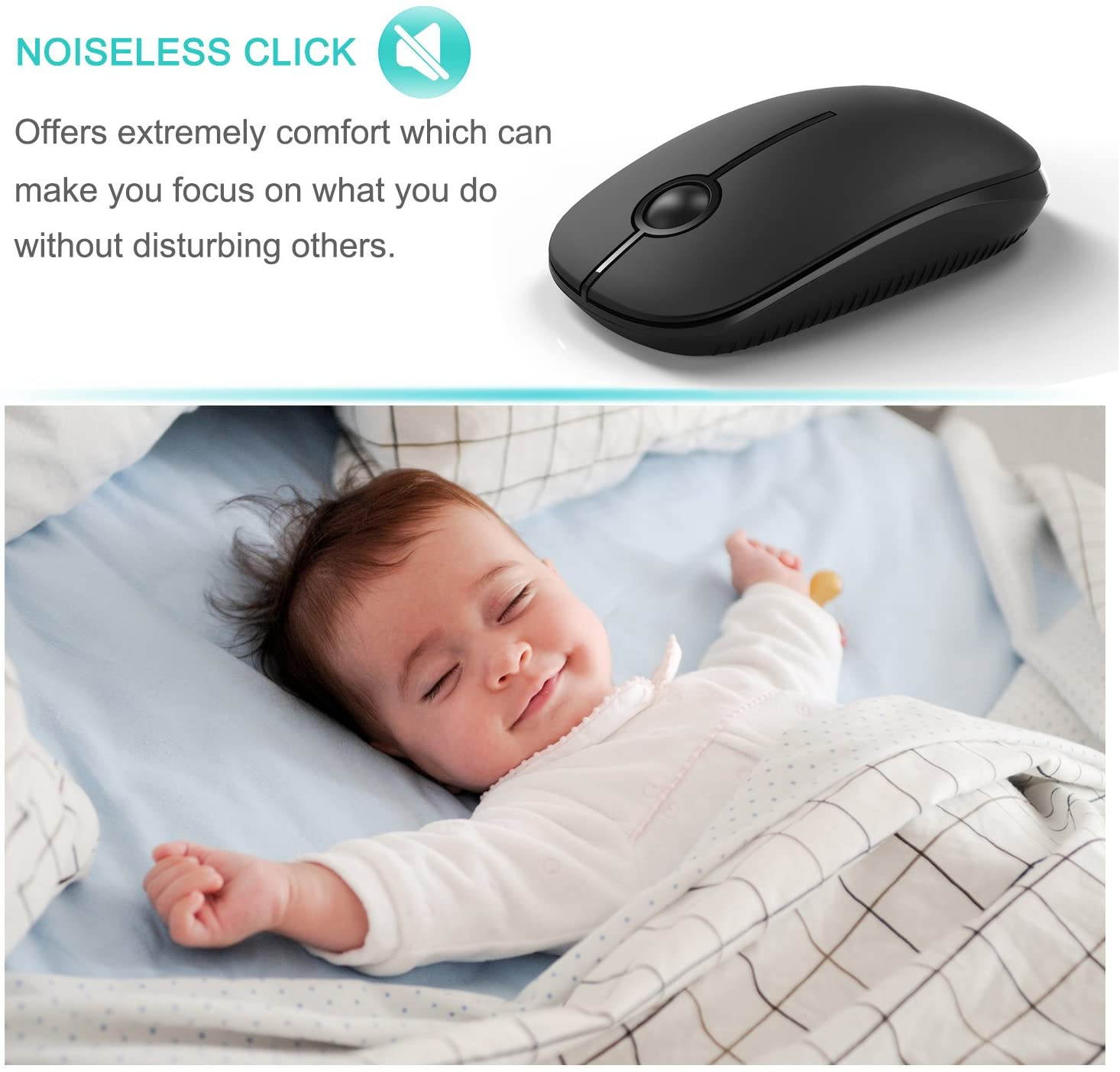 2.4G Slim Wireless Mouse with Nano Receiver, 2.4 GHz wireless mouse ,Sensitive wireless Mouse Click with Less Noise,Slim ergonomic design Plug & Play, Auto sleep Function and Universal Compatibility