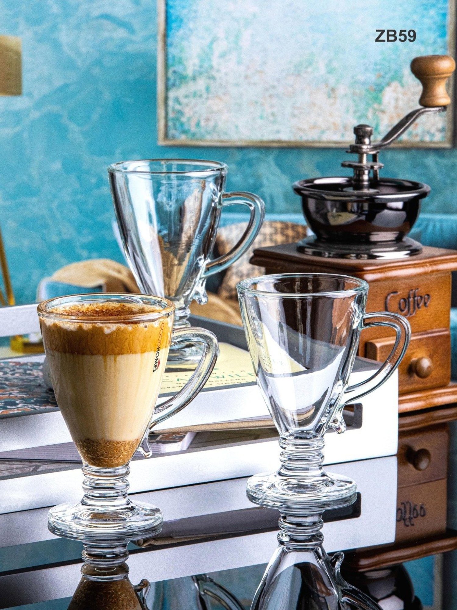 Goodhomes Transparent Glass Coffee Mug - Set of 6