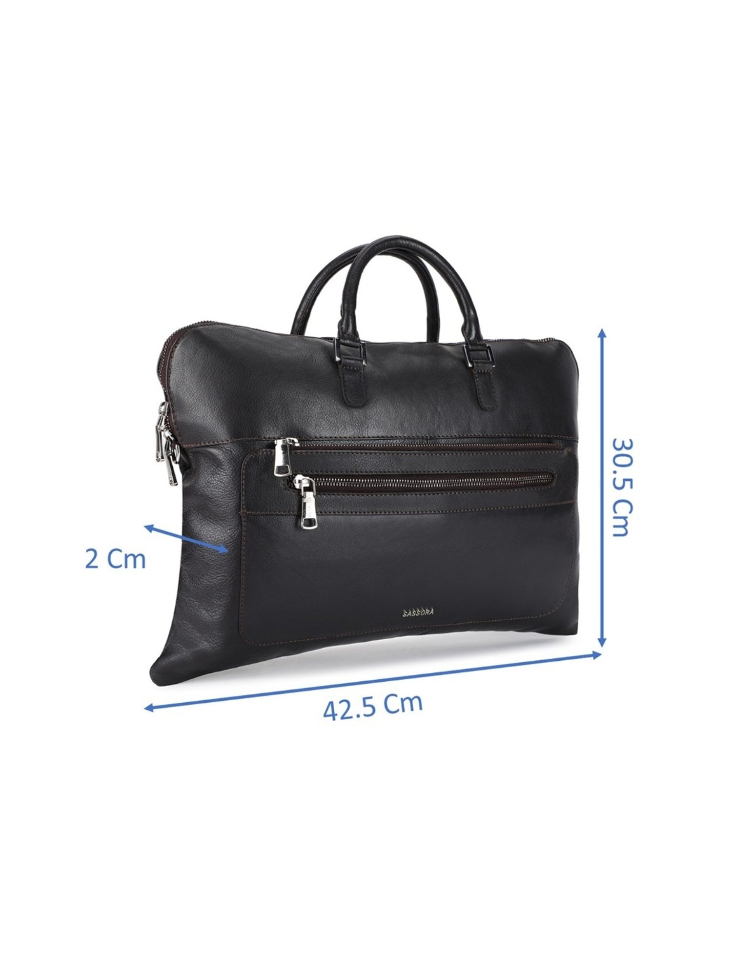 SASSORA INKY Brown Leather Medium Messenger Bag