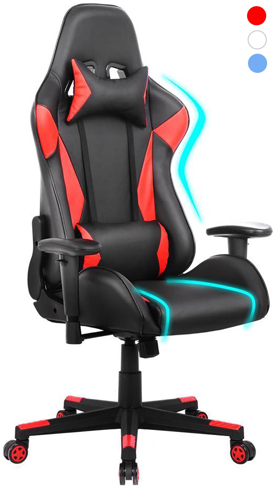 Gaming Chair High Back Reclining Computer Desk Chair Ergonomic Backrest Executive Office Chair, Red
