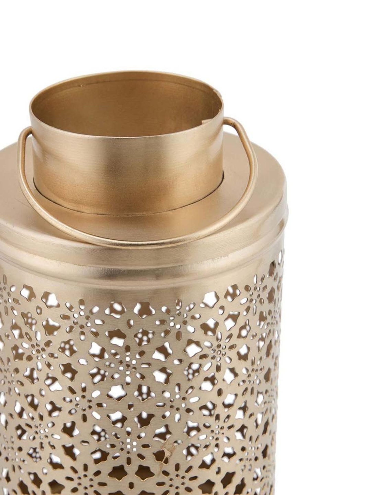 Fabindia Home Brass Metal Cutwork Noor T-Lite Holder