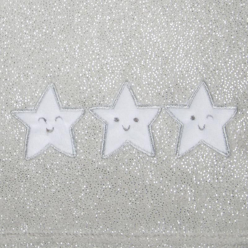 Tadpoles Star Applique Plush Baby Blanket - Silver