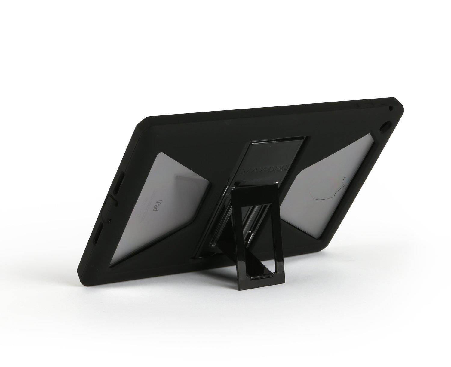 MAX Cases Shield Xtreme-S Case for iPad 5/6 2018 & 2017, Offers Extreme Shock & Impact Protection, Military Grade Triple Protection, Built-in Kickstand & Asset Tag Window - Black