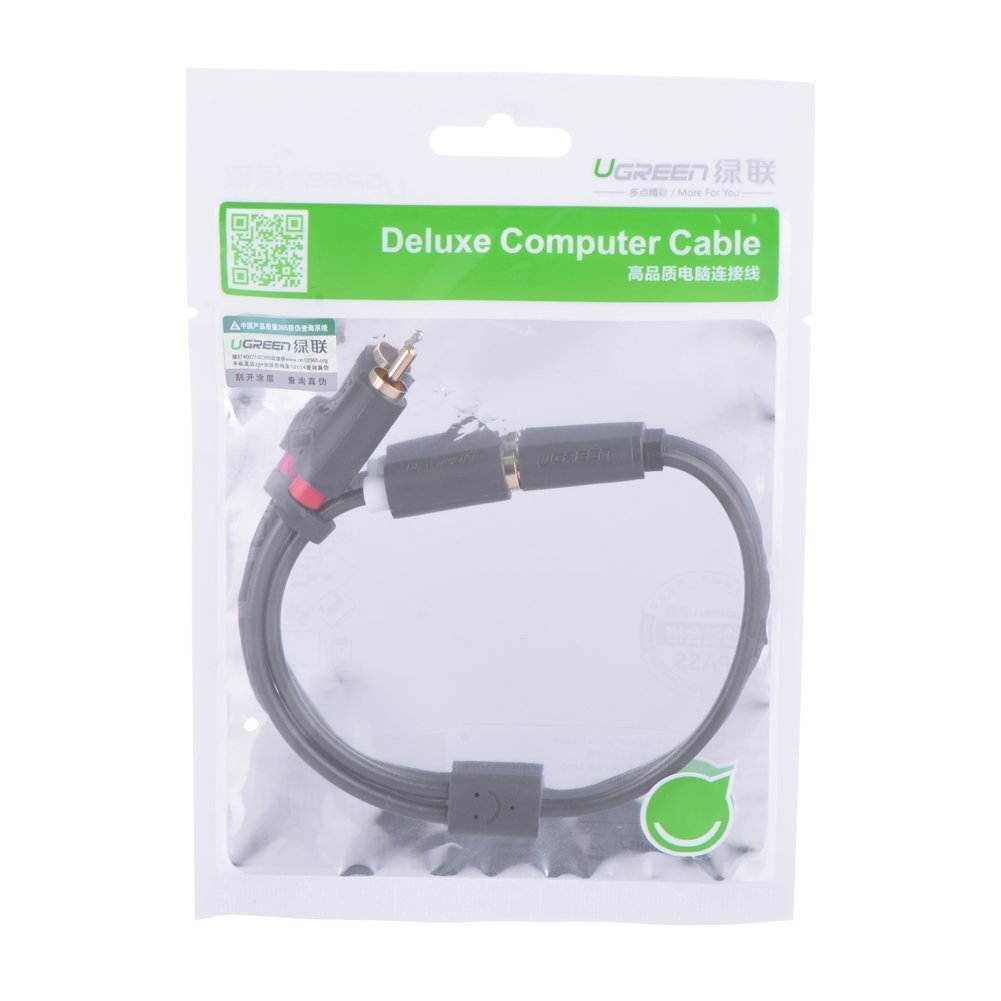 3.5mm Stereo jack Female to 2RCA Male Audio Cable 20CM for connecting iPod, iPhone, iPad, smartphones, tablets and mp3 players,MP3,Home theater Gold Plated(10561)