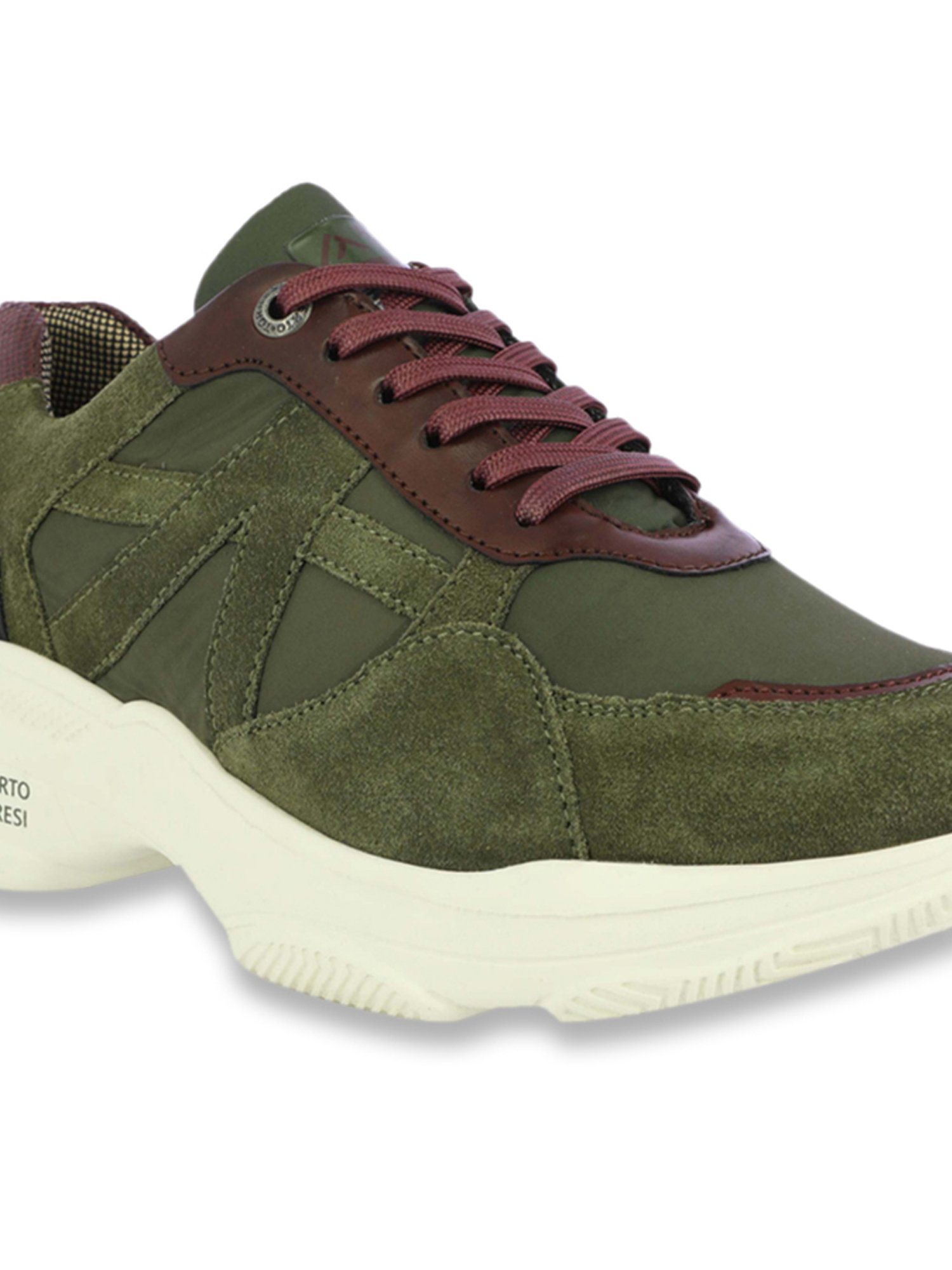 Alberto Torresi Men's Olive Running Shoes