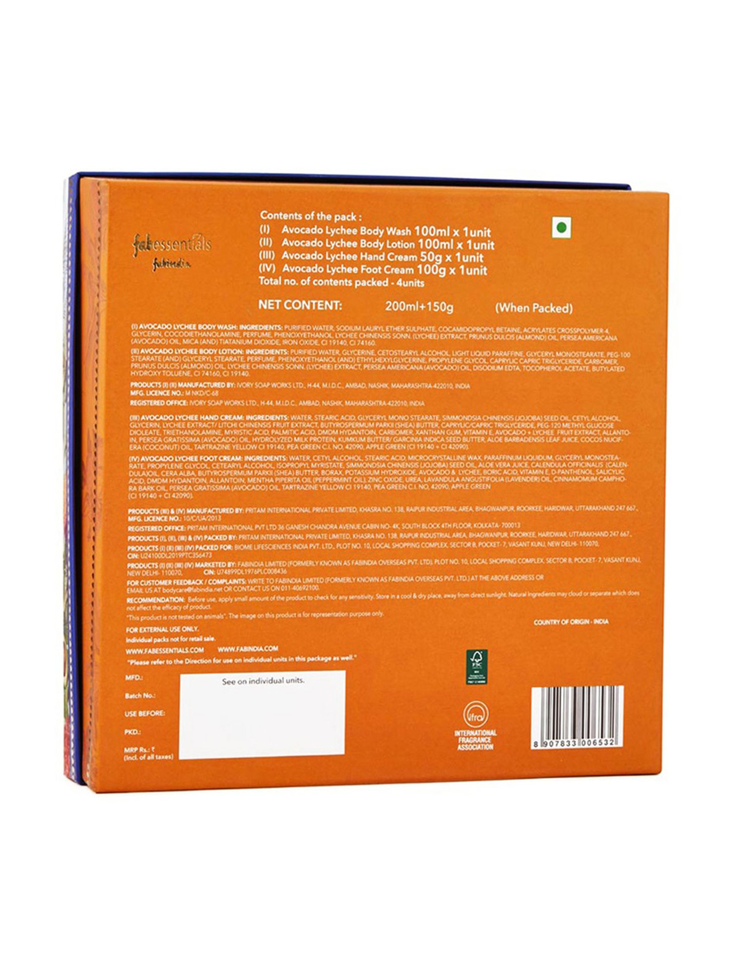 Fabessentials Avocado Lychee Botanical Burst Bath & Body Gift Set