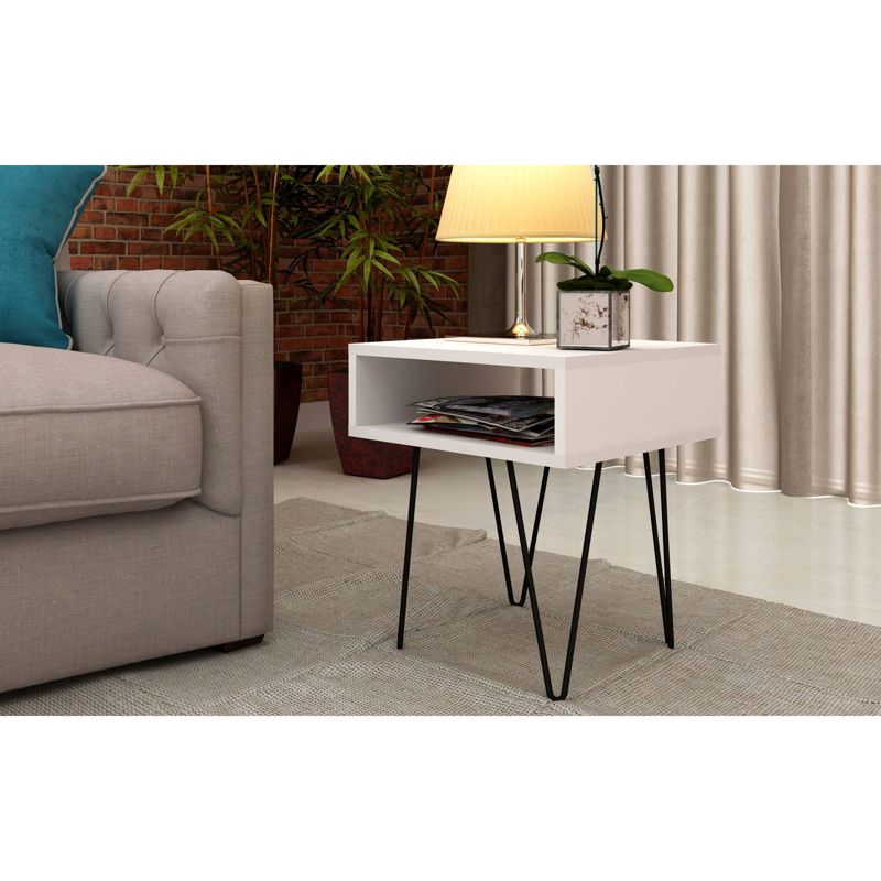 14.96" Nolita End Table with 1 Cubby White - Manhattan Comfort
