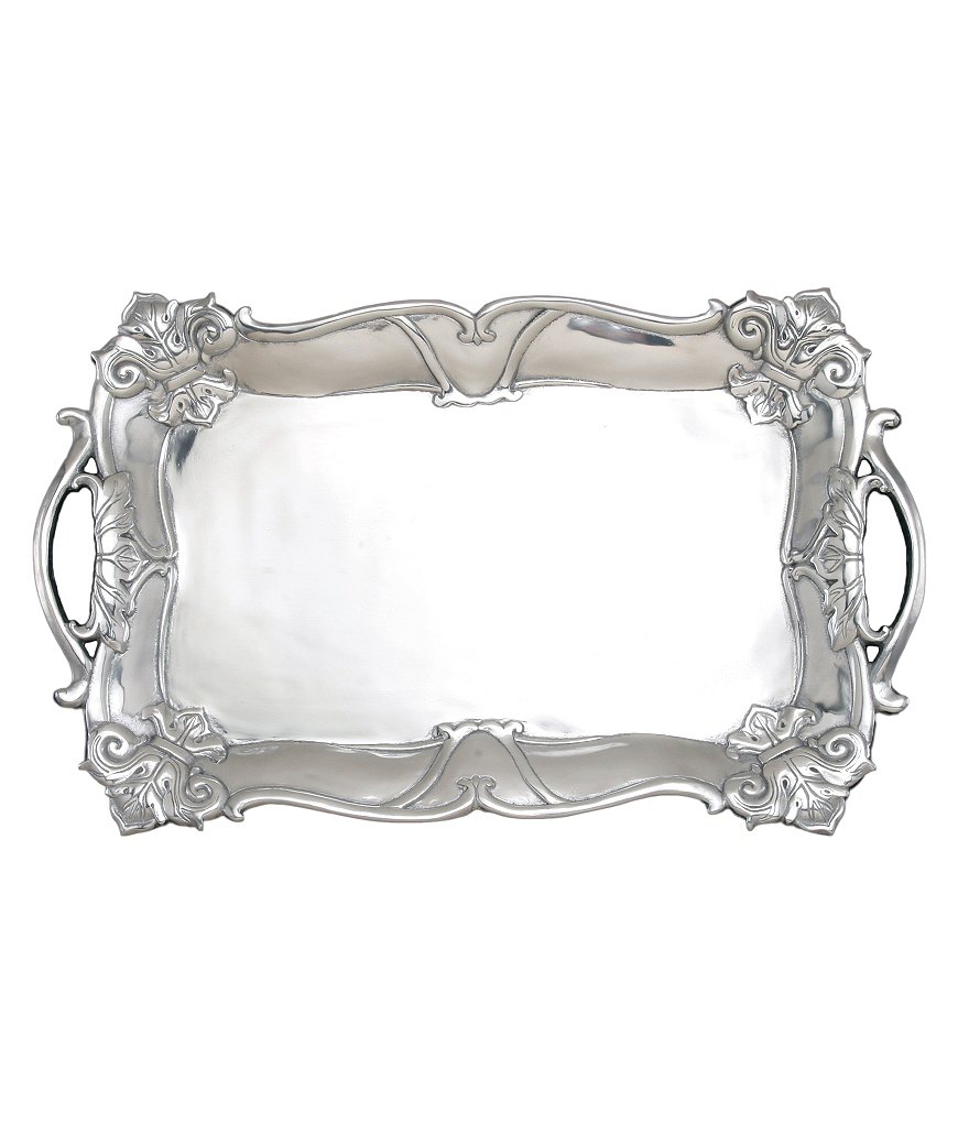 Arthur Court Fleur-de-Lis Rectangular Tray with Handles