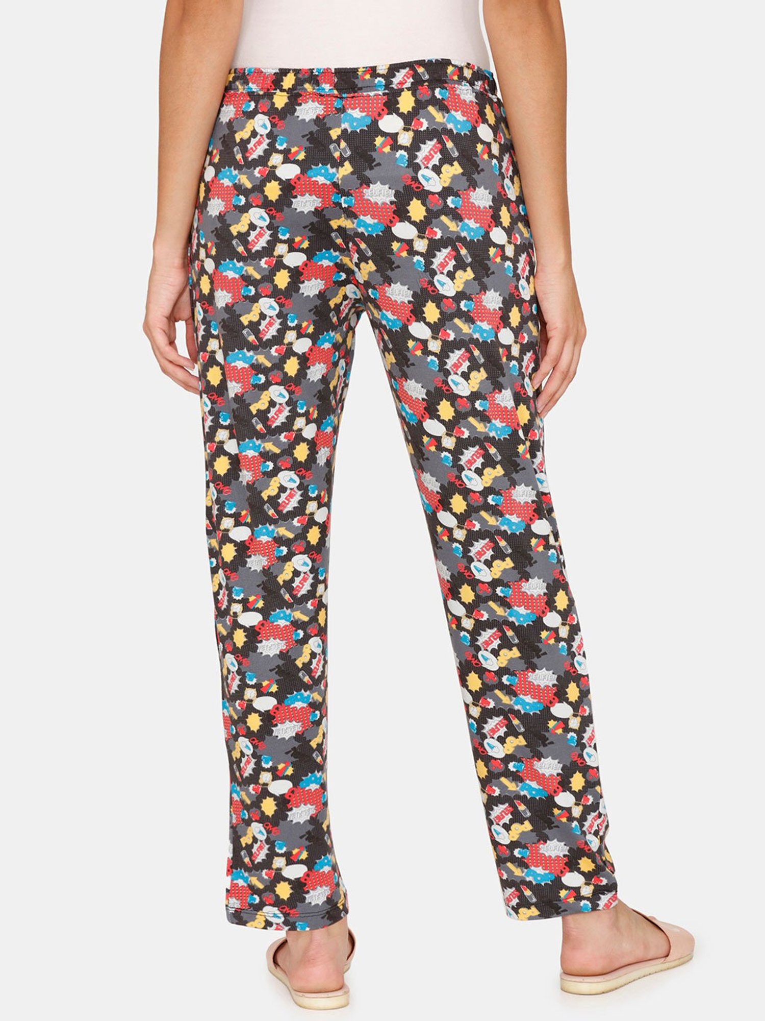 Zivame Black Printed Pyjamas