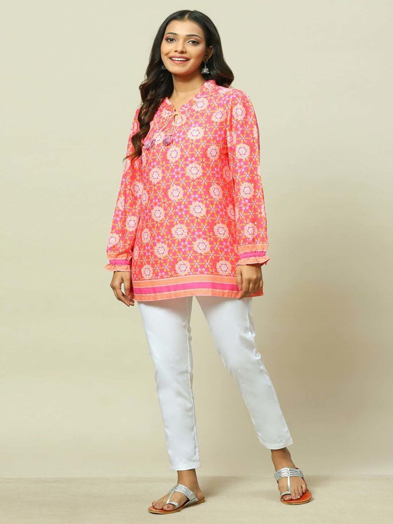Rangriti Pink Printed Top