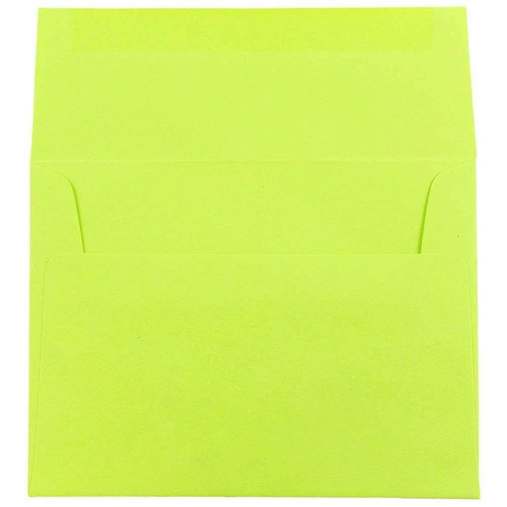 JAM PAPER A6 Colored Invitation Envelopes - 4 3/4 x 6 1/2 - Ultra Lime Green - 50/Pack