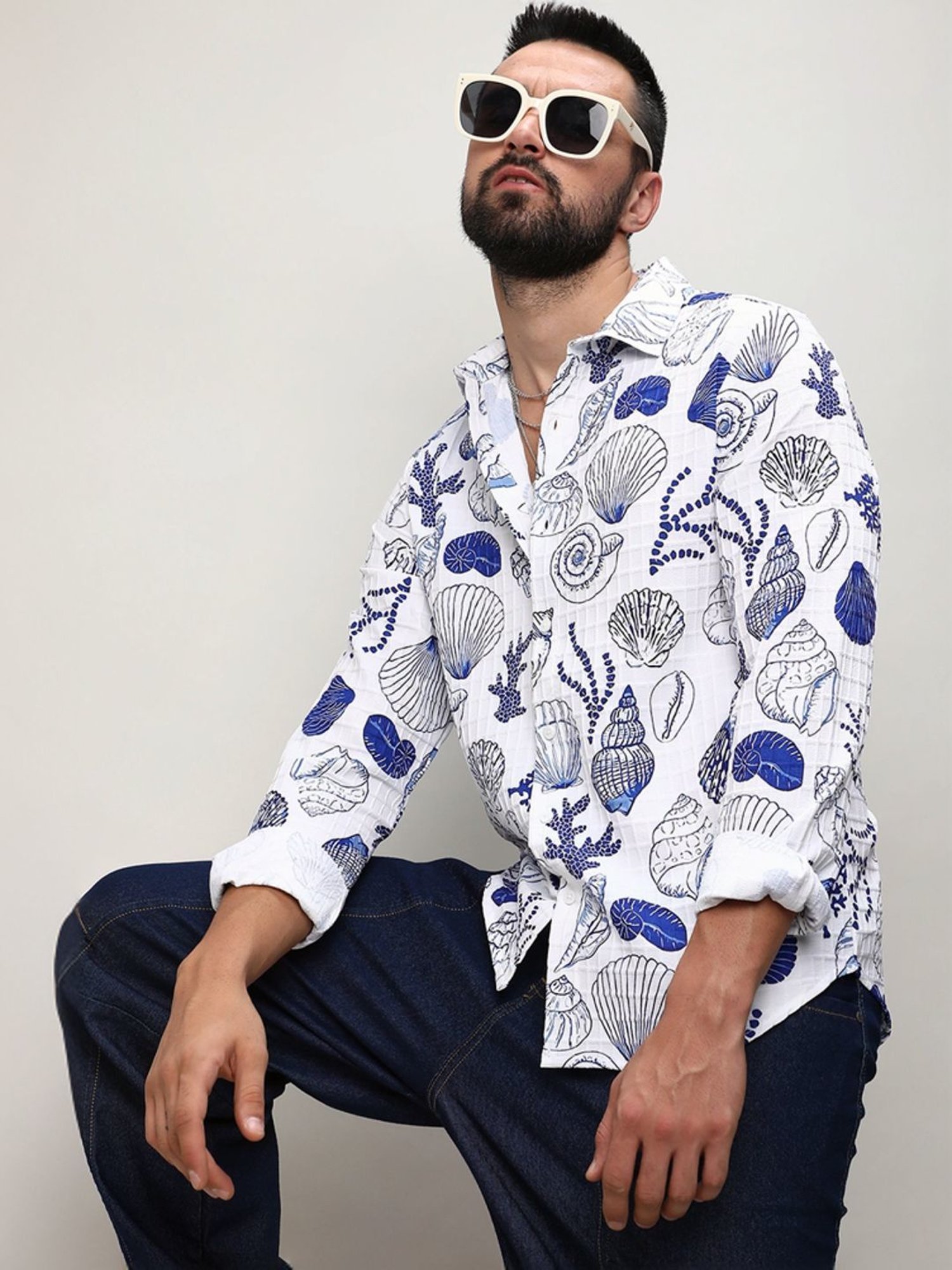 Campus Sutra Multicoloured Regular Fit Printed Shirt