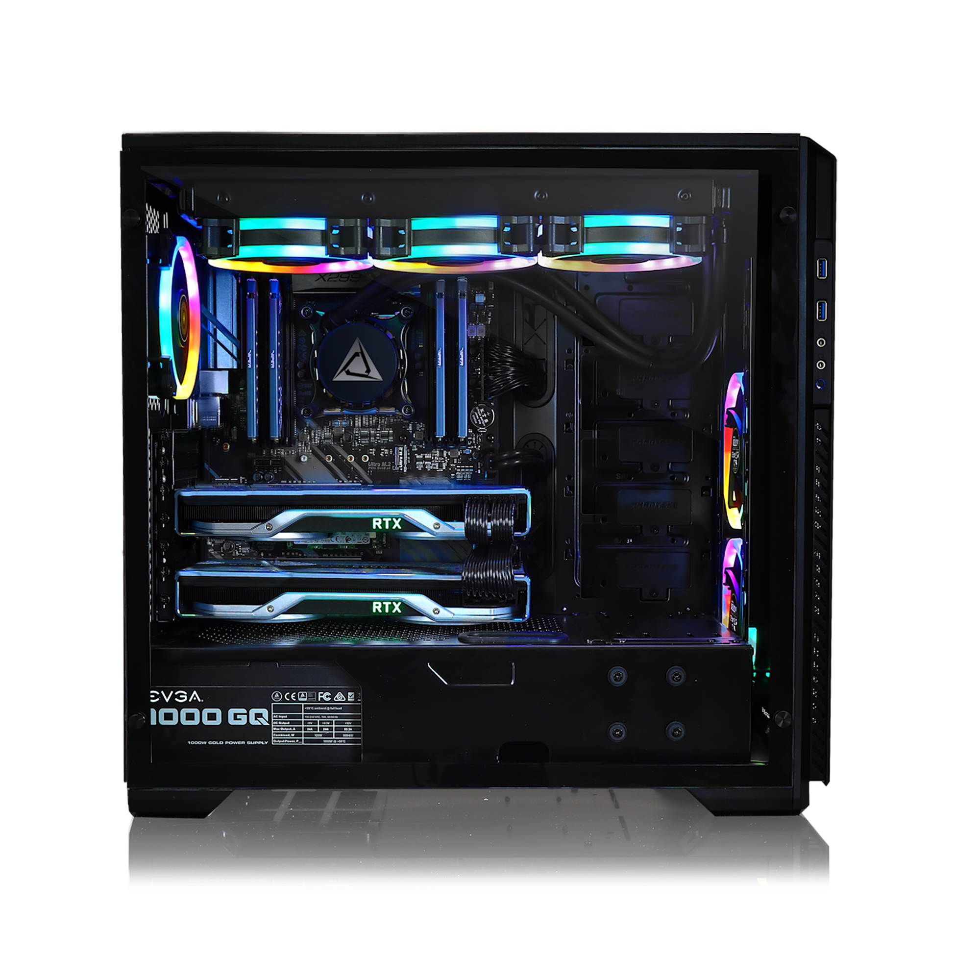 Cybertron BLU-Print Workstation, Intel Core-i9 9900X 10-Core 3.5GHz, 128GB DDR4 3200MHz, Dual Quadro RTX 5000 16GB, 960GB SSD+6TB HDD, All In One Media Card Reader, Win10 PRO
