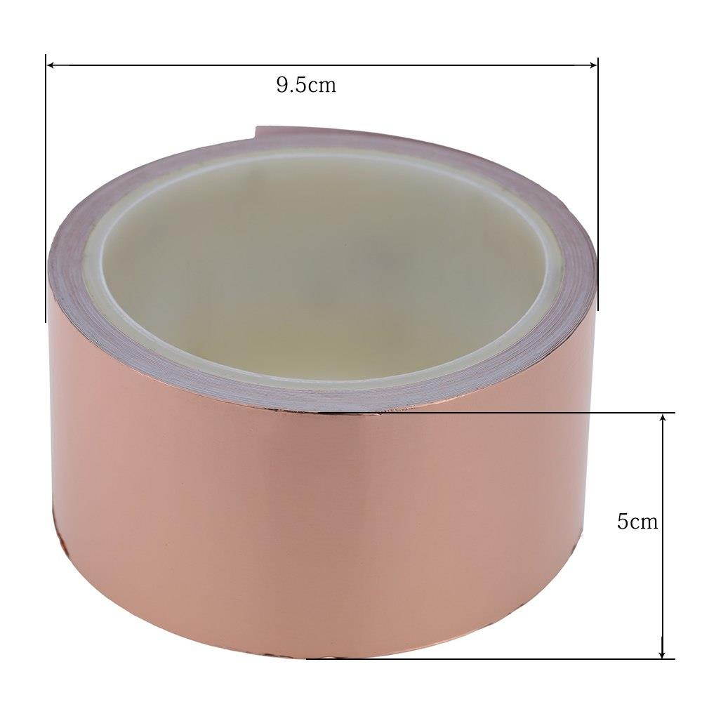 50mm * 10m One Side Copper Foil Tape EMI Shielding Single Conductive Adhesive for Guitar Durable Guitar Parts & Accessories