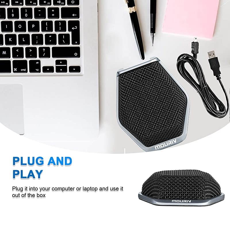 360&deg; Conference Microphone USB Meeting Mic  787 Long Pick up Range Table Top Desktop Omnidirectional Condenser Microphone Compatible with PCWindows amp MaciOS Desktop Laptop SkypeVoIP Call