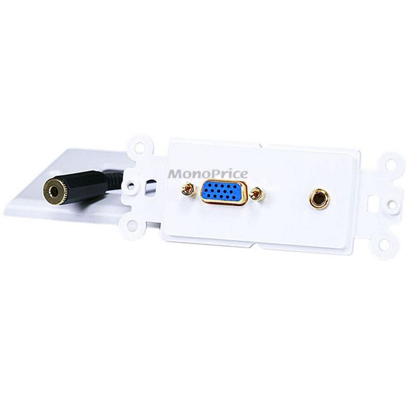 Monoprice Gold Plated SVGA + 3.5mm Stereo Audio Coupler Wall Plate