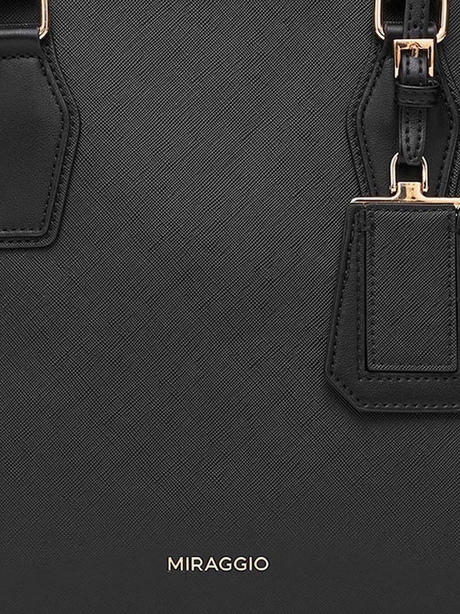 Miraggio Olivia Black Solid Medium Handbag