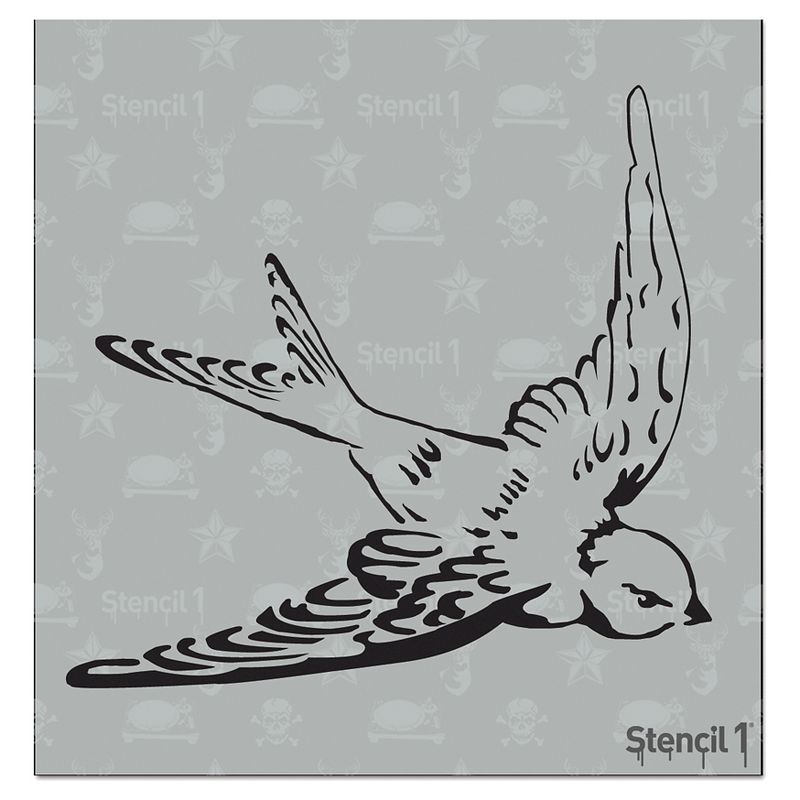 Stencil1 Birds in Branches - Stencil 8.5" x 11"