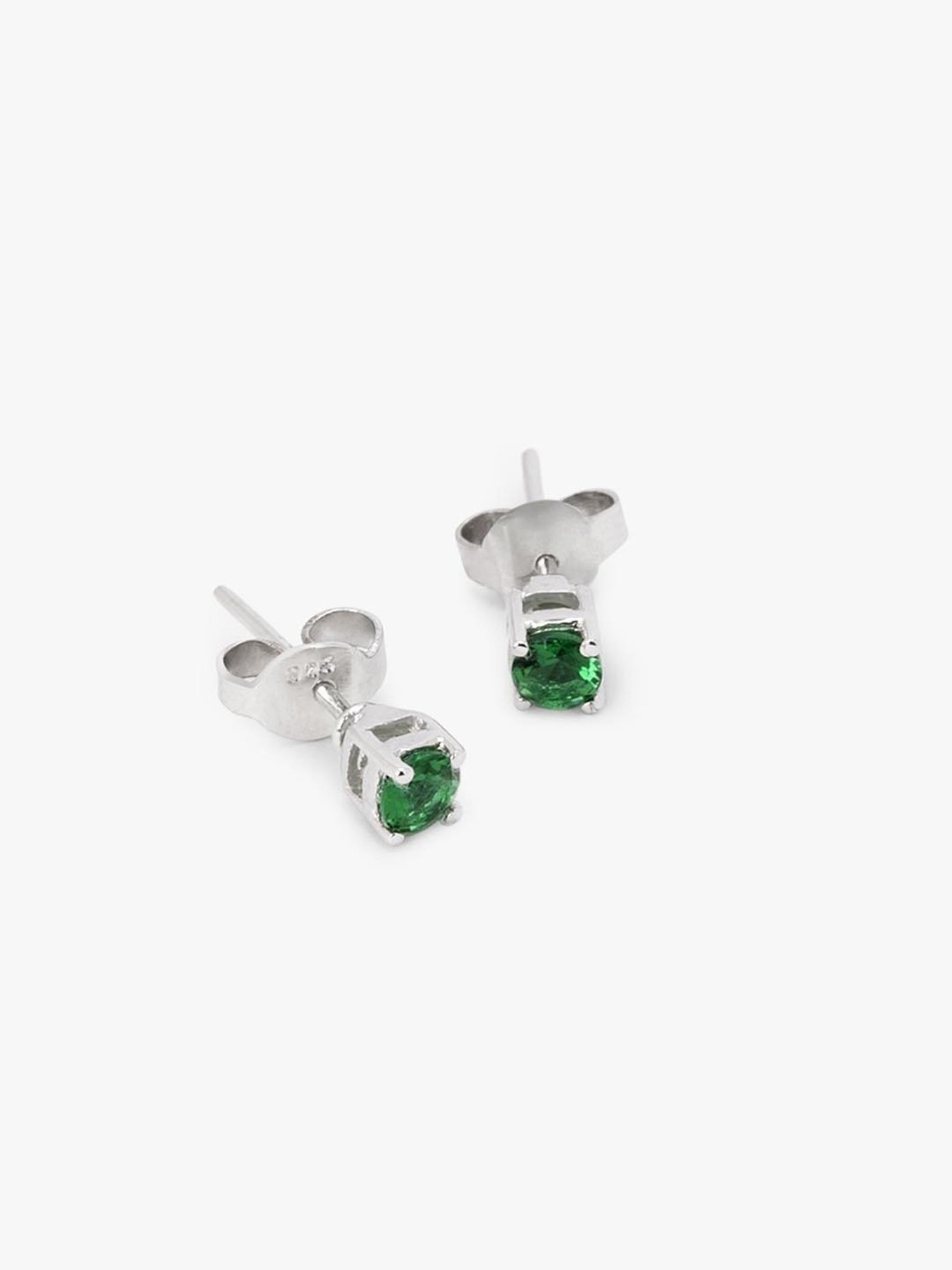 March by FableStreet Sterling Silver Green Zircon Stud Earrings for Women