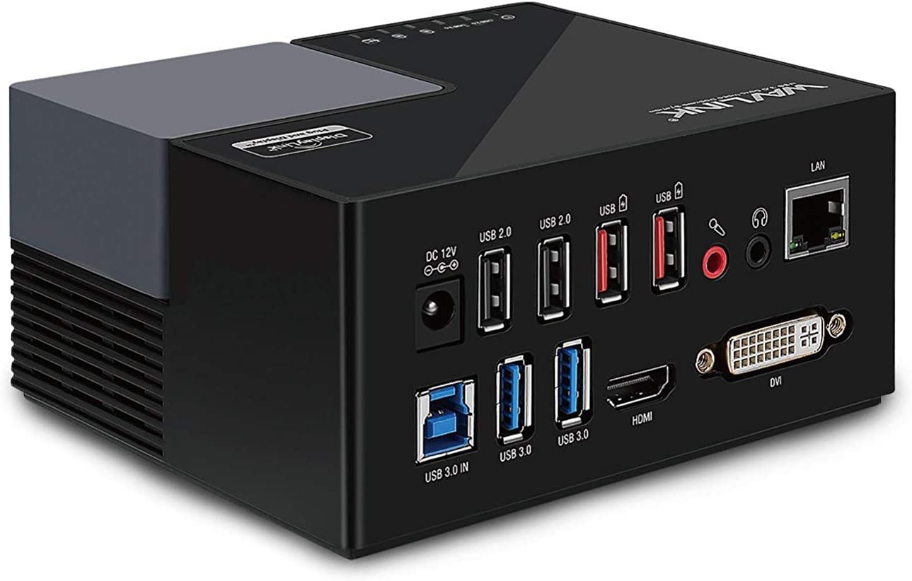 All in One USB 3.0 Universal Laptop Docking Station Dual Video Display,HDMI,DVI & VGA, Gigabit Ethernet,4 USB Data Ports, 2X USB Charging Port for Laptop, Tablets, Ultrabook,Android 5.0