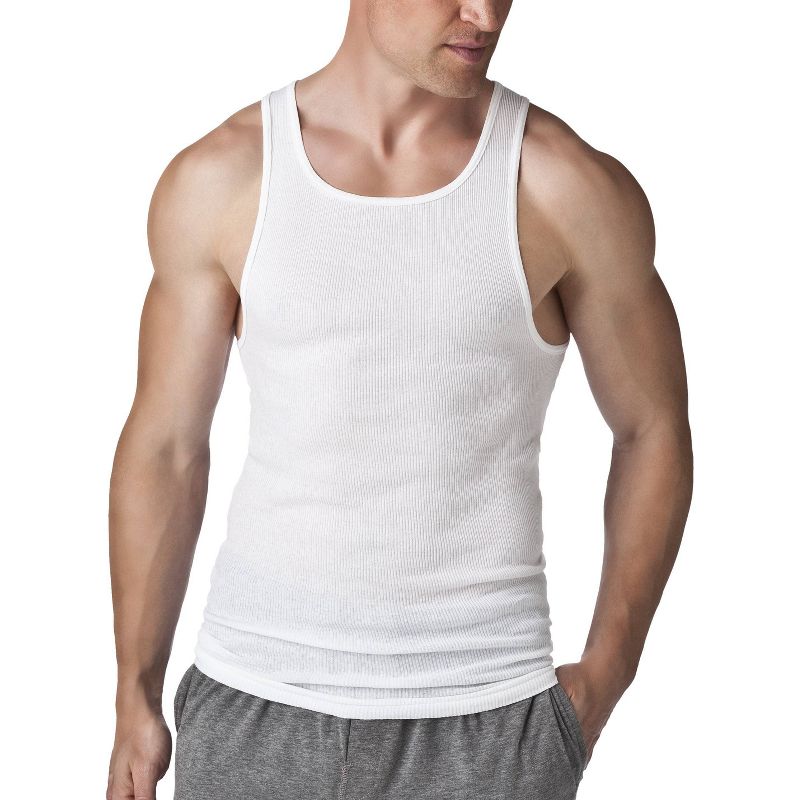 Hanes Men's Big & Tall 5pk Tanks With Fresh IQ - White 2XL