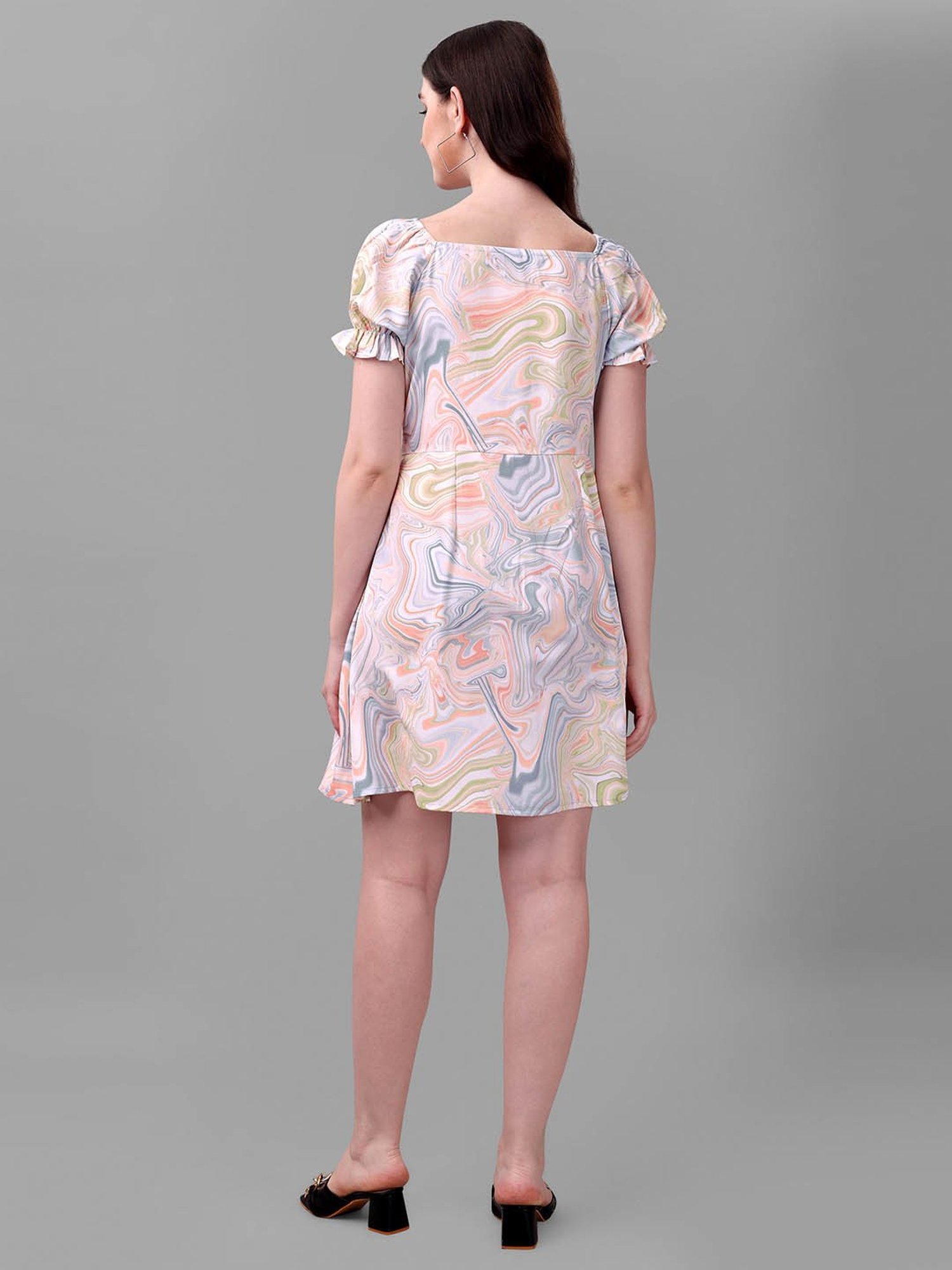 MASAKALI.CO Multicolor Printed A Line Dress