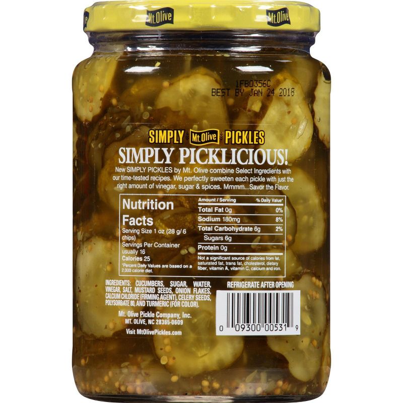 Mt. Olive Simply Pickles Bread & Butter Chips - 24 fl oz