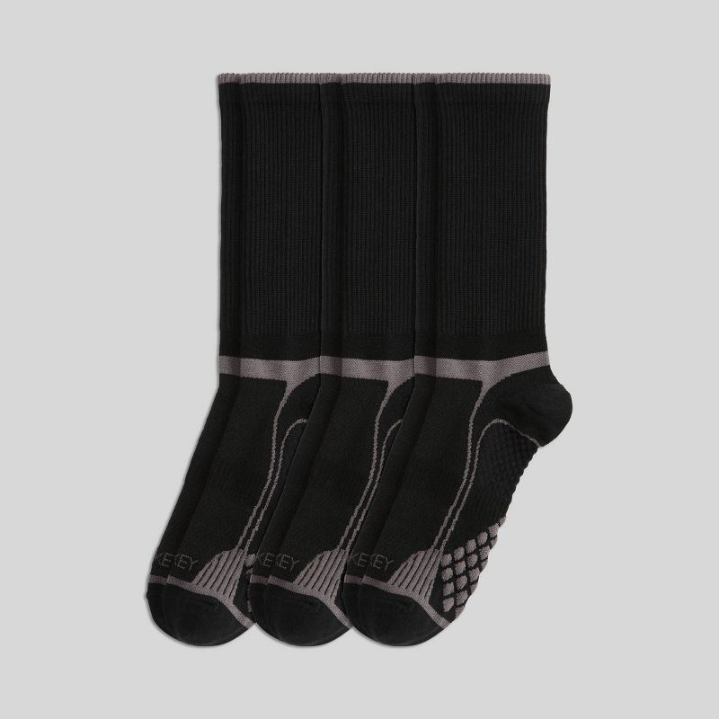 Jockey Generation™ Men's Diamond Cushion Comfort Friction Free 3pk Athletic Crew Socks - Black/Charcoal Gray 7-12
