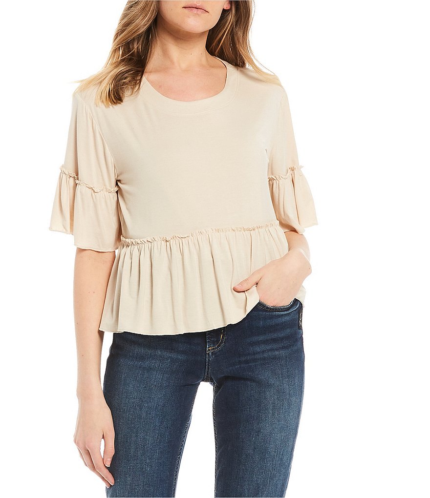 Originality Short Sleeve Boho Peplum Top