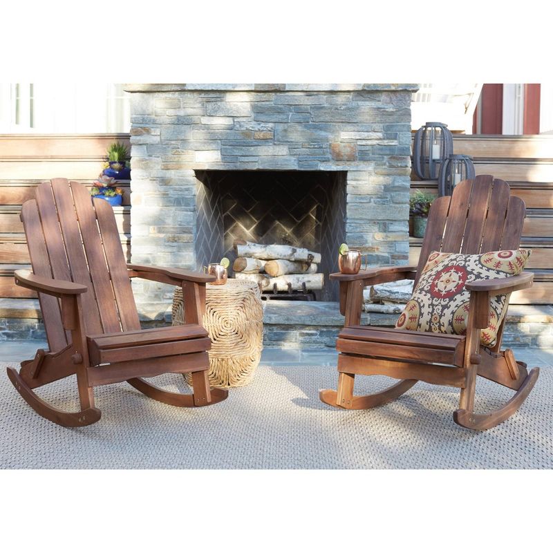 Teal Island Designs Chandler Dark Natural Adirondack Rocking Chair