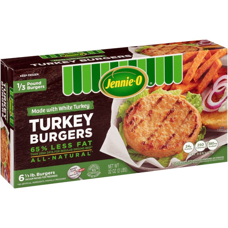 Jennie-O All-Natural White Turkey Burgers - 32oz/6ct