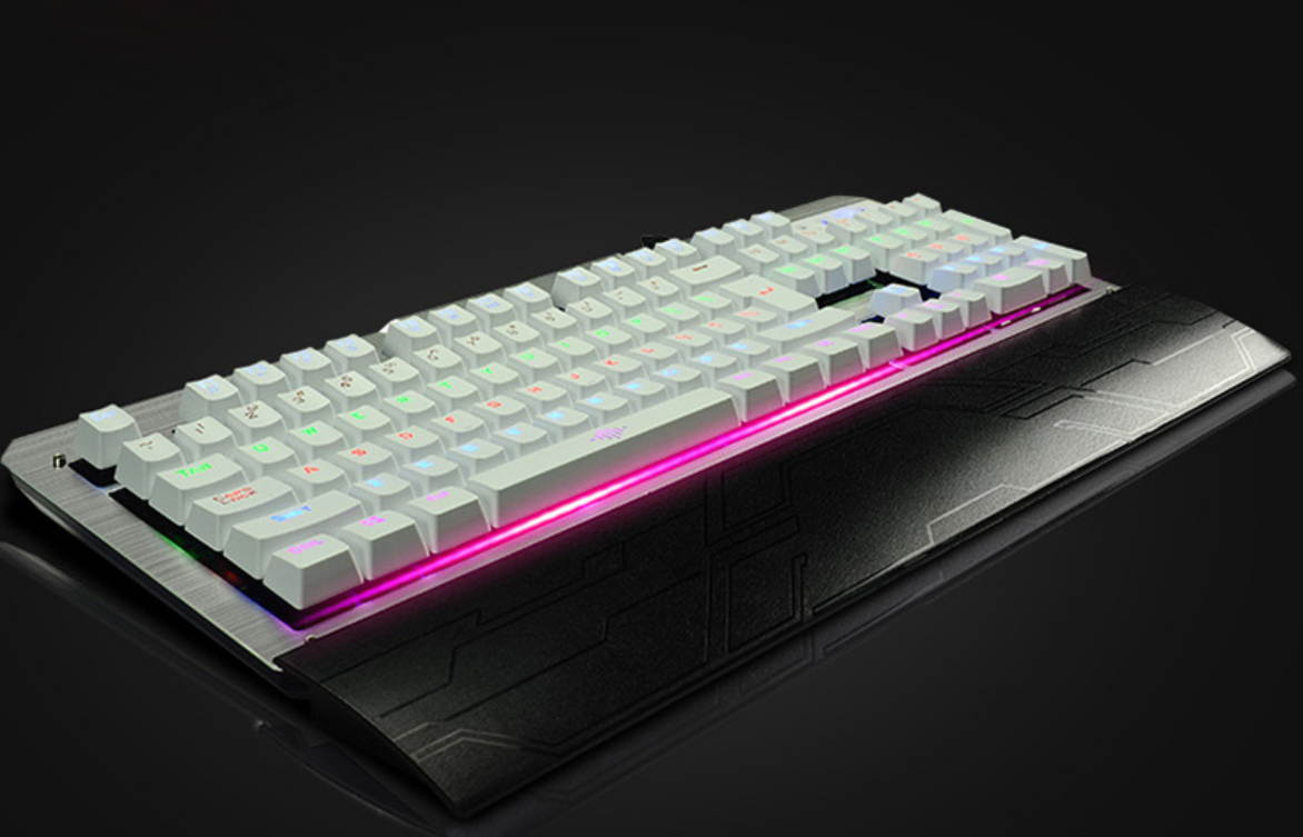 K26 Blacklit Mechanical Gaming Keyboard with Blue Switches - 104 Keys Wired USB Keyboard with 8 Color LED- Anti-ghosting Keys