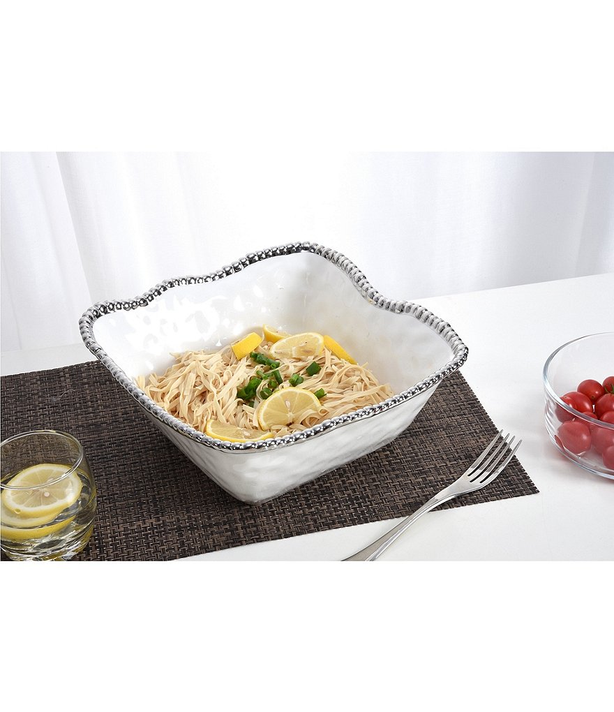 Pampa Bay Salerno Porcelain Large Square Salad Bowl