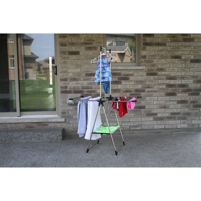 Sunbeam Bamboo and Stainless Steel  Foldable Drying Rack