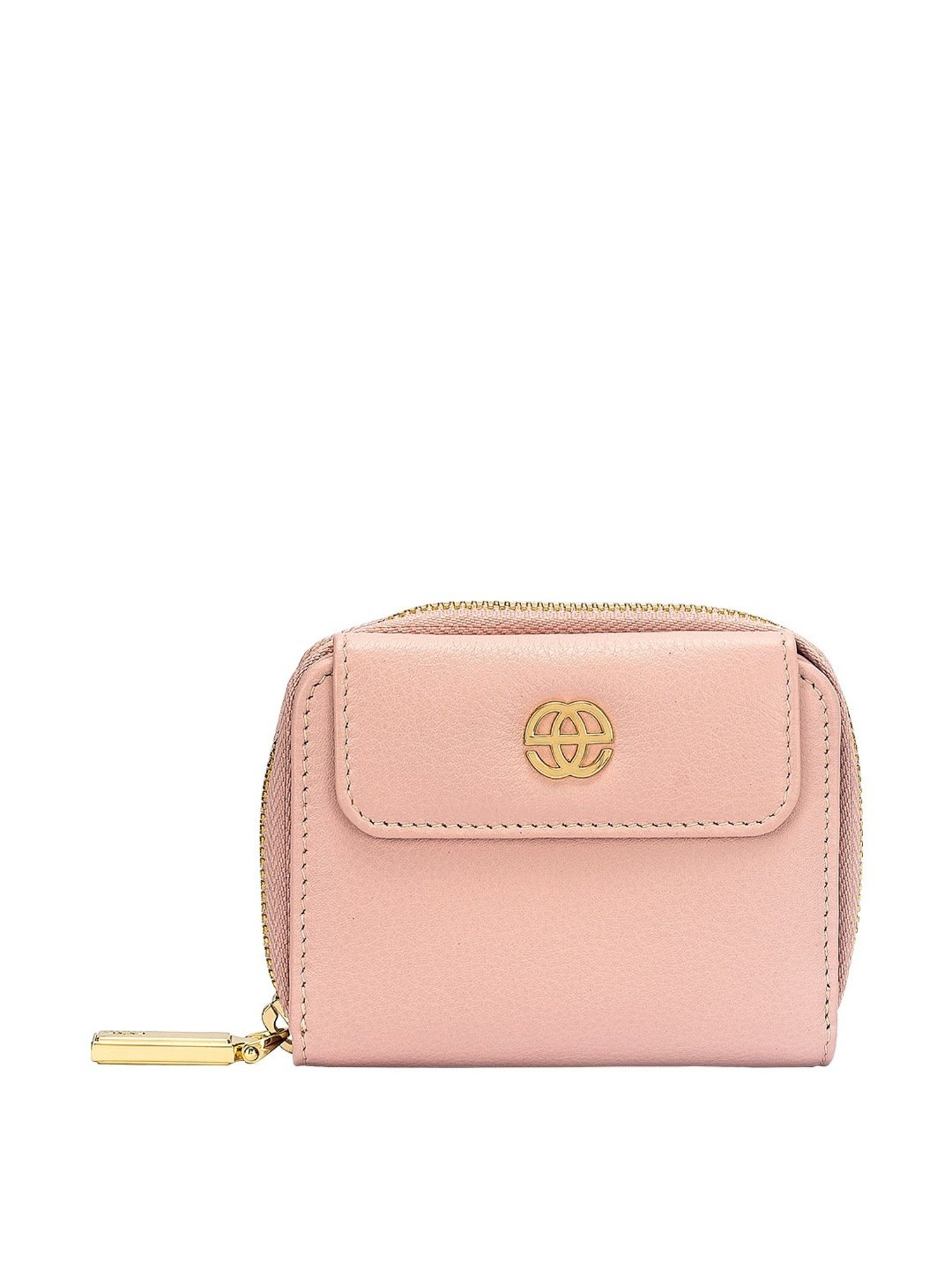 Eske Isa Pink Solid Zip Around Wallet for Women