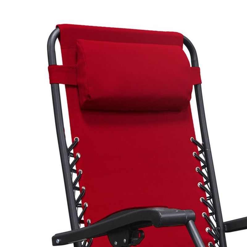 Caravan Canopy Sports Infinity Zero Gravity Steel Patio Deck Chair, Red (Pair)