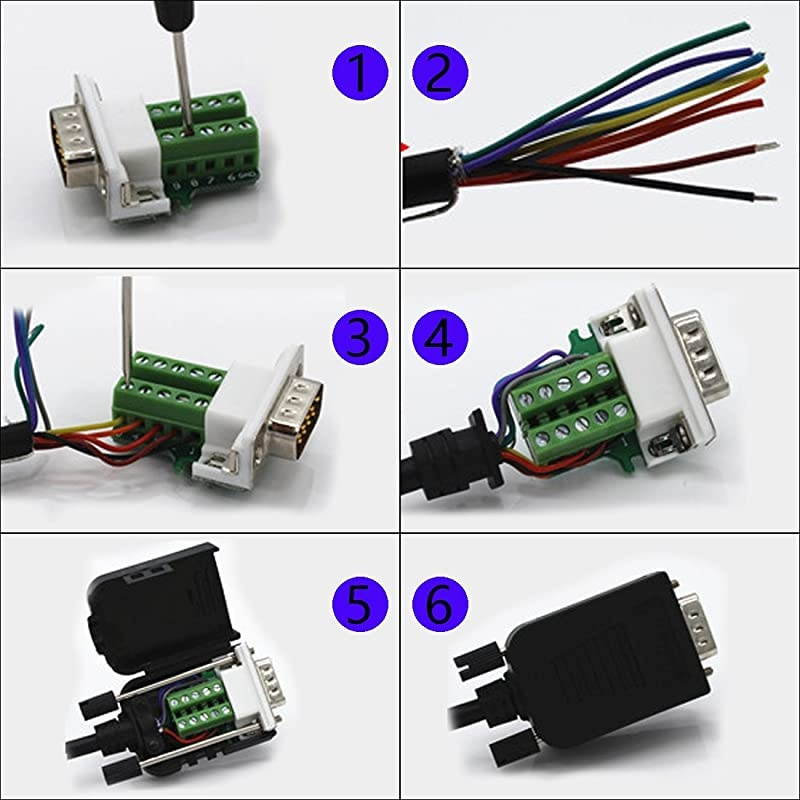 DB9 RS232 DSUB Male Serial Adapter 9pin Port Adapter to Terminal Signal Module with caseMale DB9 5+5 with case A