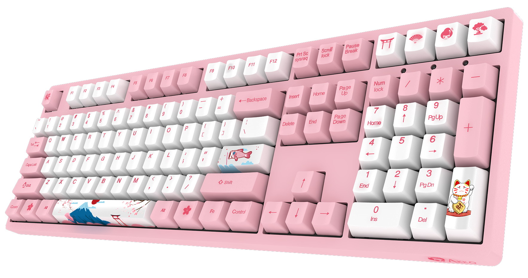 Akko 3108V2 Sailor Moon Gaming Mechanical Keyboard Pink Switch Double Shot Dye Sub PBT Keycaps NKRO Detachable USB Type-C Pink Cat Paw