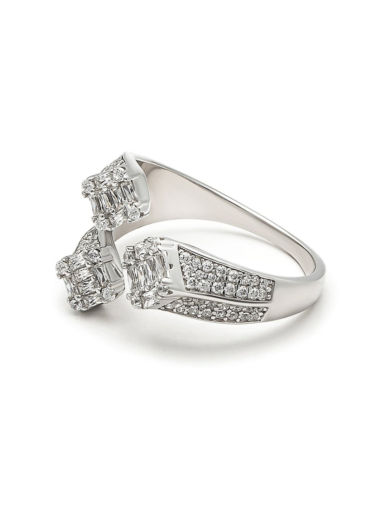 Silberry 92.5 Sterling Silver Crystal Luxe Ring