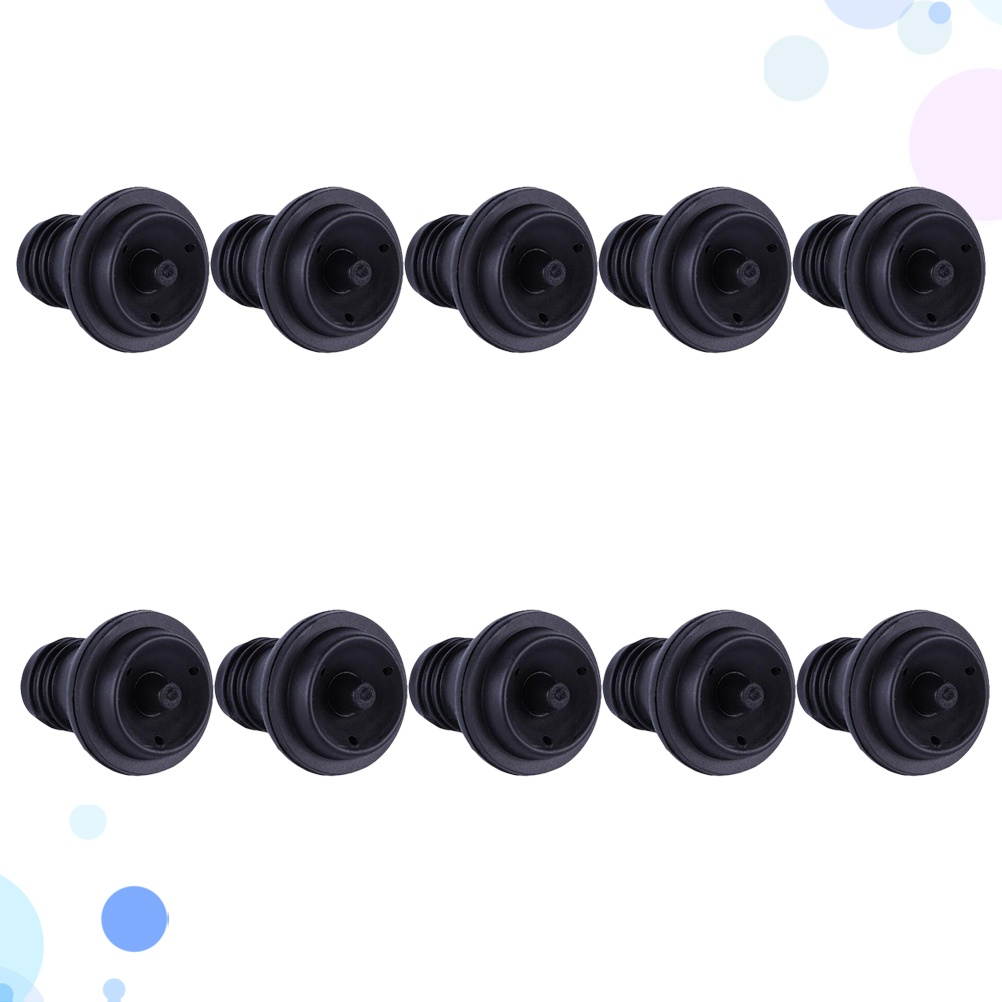 5pcs Creative Silicone Wine Bottle Stoppers Champagne Stopper Beverage Closure Wine Bottle Plug for Bar Club Party (Black)