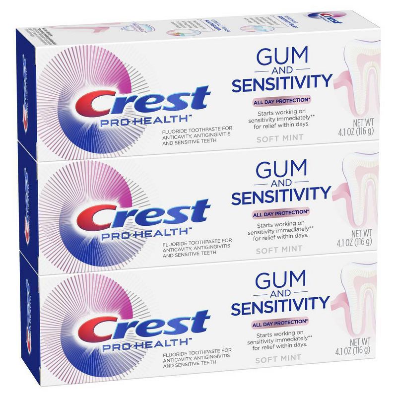 Crest Pro-Health Gum and Sensitivity Sensitive Toothpaste All Day Protection - 4.1oz/3pk
