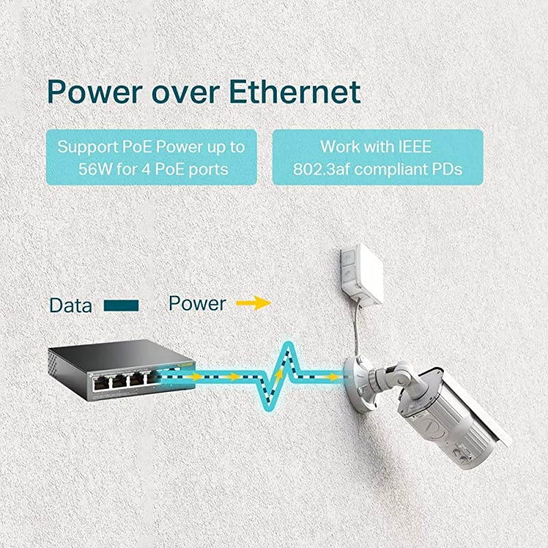 5 Port Fast Ethernet 10/100Mbps PoE Switch | 4 PoE Ports @58W | Desktop | Plug & Play | Sturdy Metal w/ Shielded Ports | Fanless | Limited Lifetime Protection | Unmanaged (TL-SF1005P)
