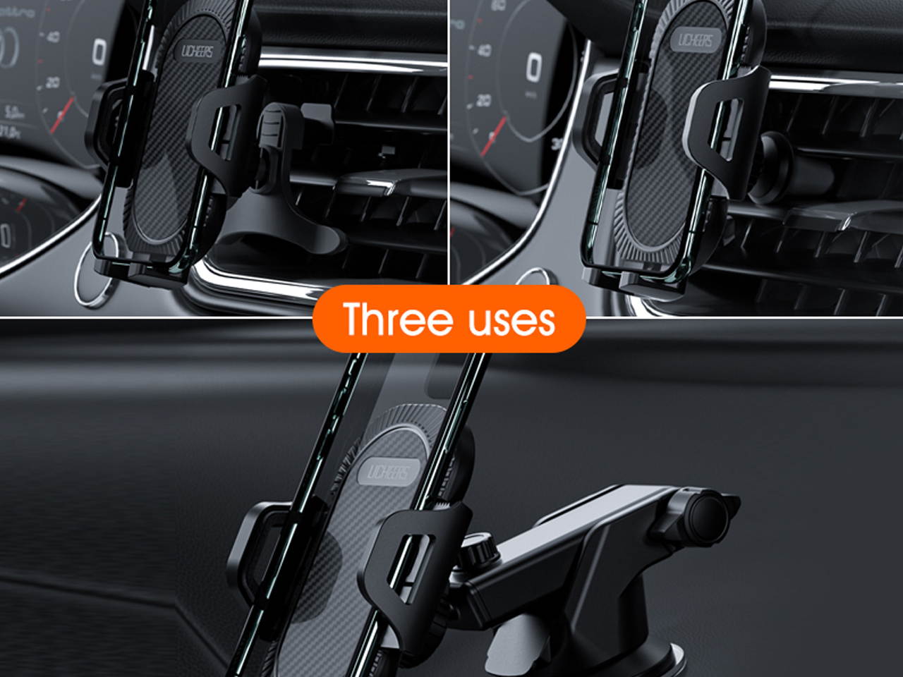 Car Phone Holder Mobile Phone Holder Stand in Car No Magnetic GPS Mount Support Car Phone Mount 360 Degree Rotation For iPhone 11 Pro/11/XS Max/XS/8/7 Xiaomi Samsung