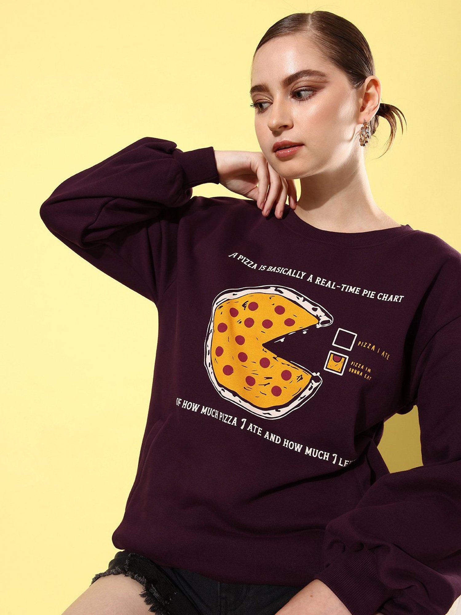 Difference of Opinion Wine Fleece Graphic Print Oversized Sweatshirt