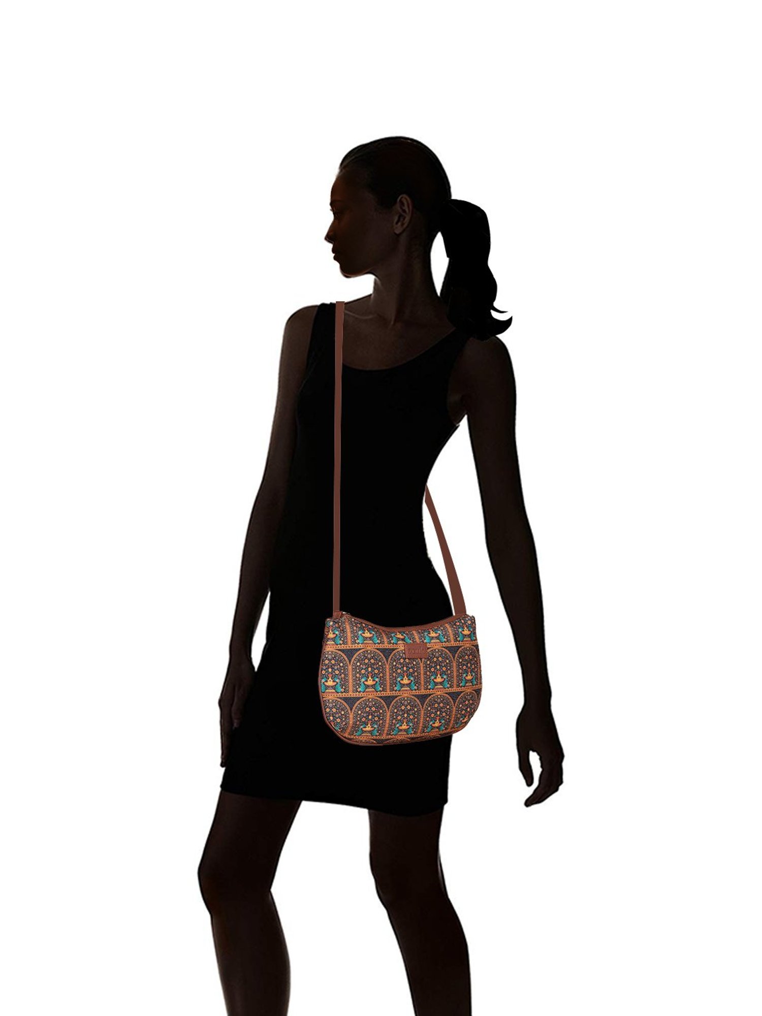 ZOUK Multicolor Printed Medium Sling Handbag