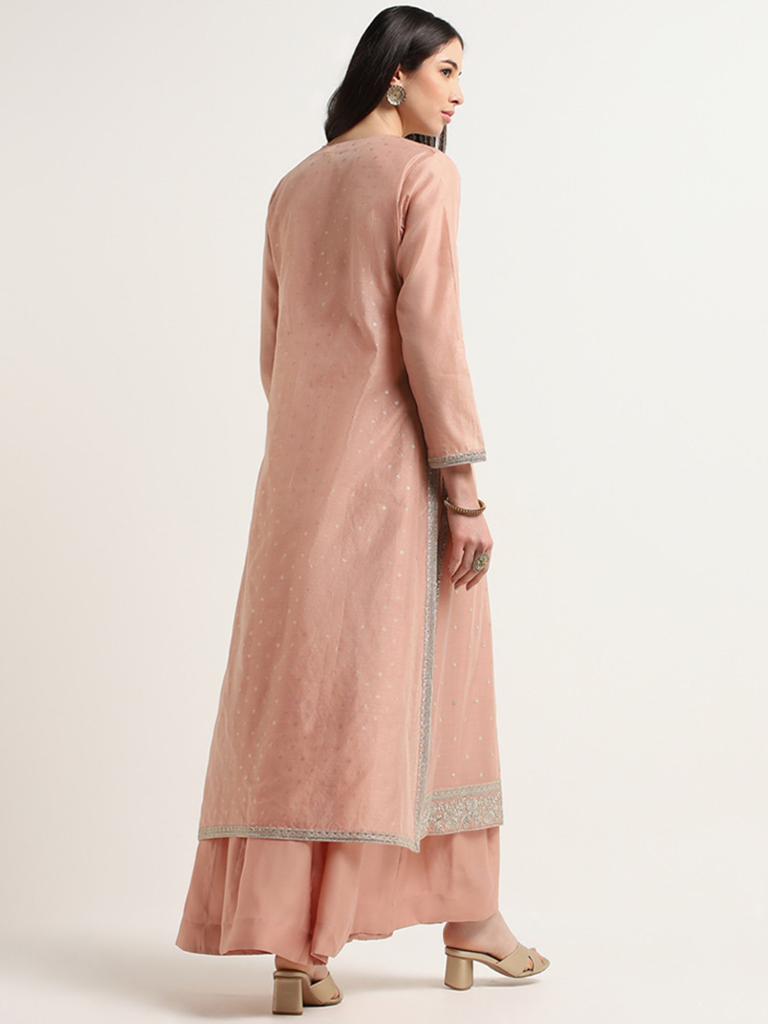 Vark by Westside Peach Embroidered Kurta Set