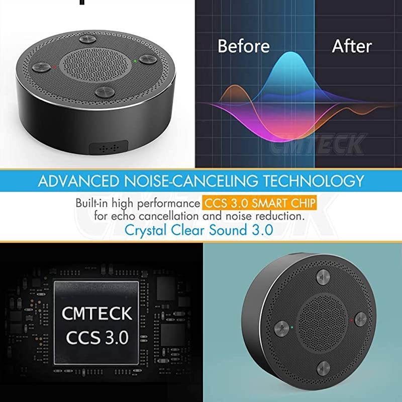 USB Microphone Speakers,  ZM330 Speakerphone - Omnidirectional Desktop Computer Conference Mic with 360 degrees Voice Pickup, Mute Function for Streaming, VoIP Calls, Skype, Interviews, Chatting