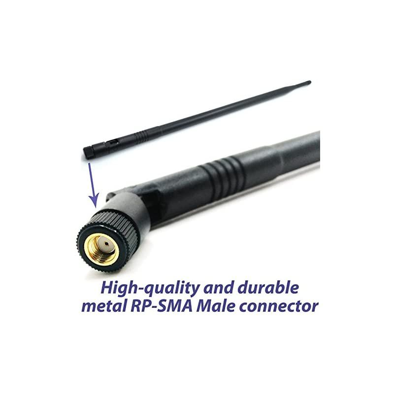 Band Wi-Fi 9dbi Gain Extension Long Range Omni Directional 2.4/5Ghz 802.11a/b/g/n/ac Antenna with RP-SMA Male Connector on Magnetic Base with 1.65 ft/19.5 inches/50cm RG174 Coaxial Low Loss Cable