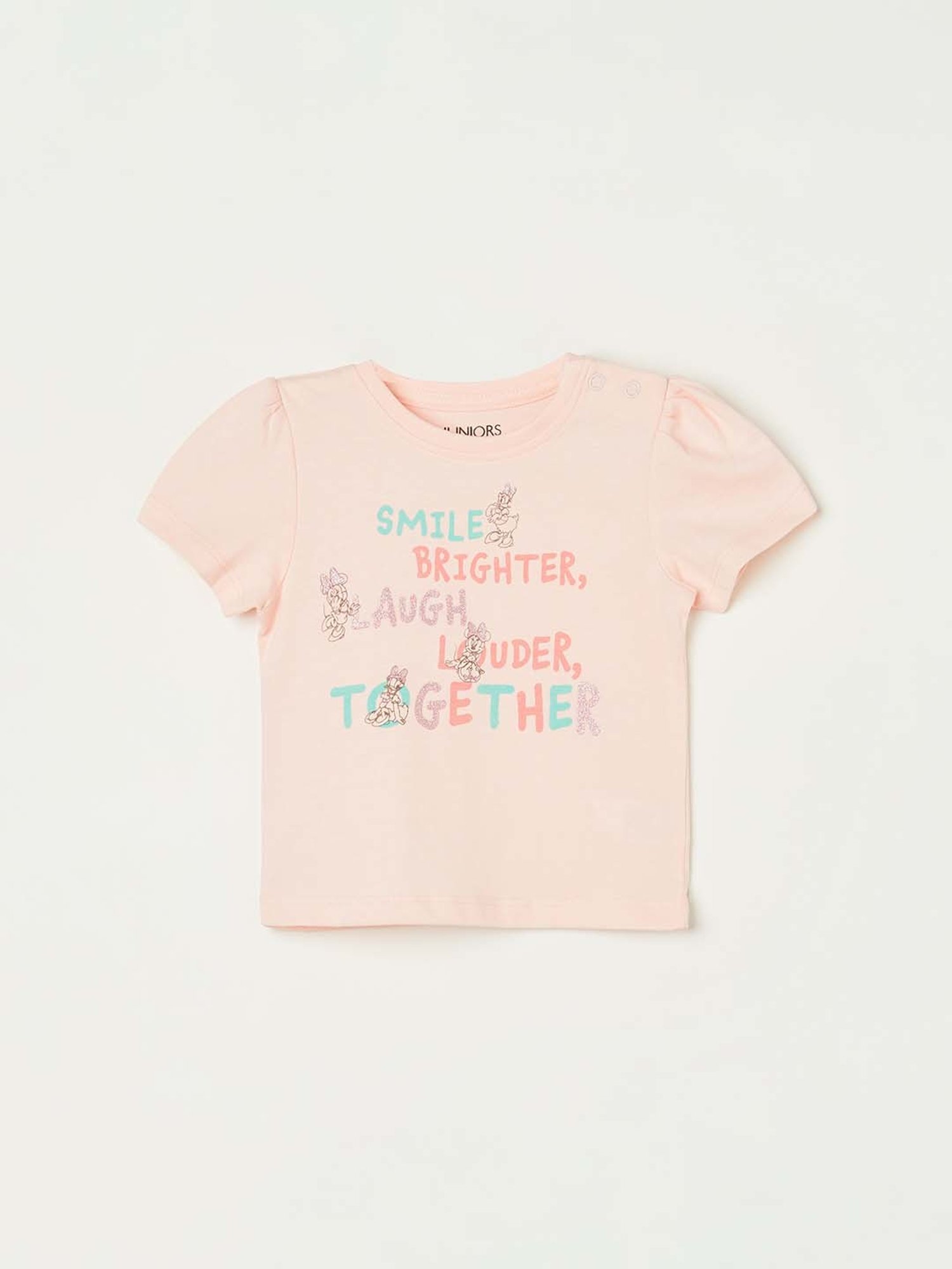 Juniors by Lifestyle Pink Cotton Printed Tee (Pack of 2)