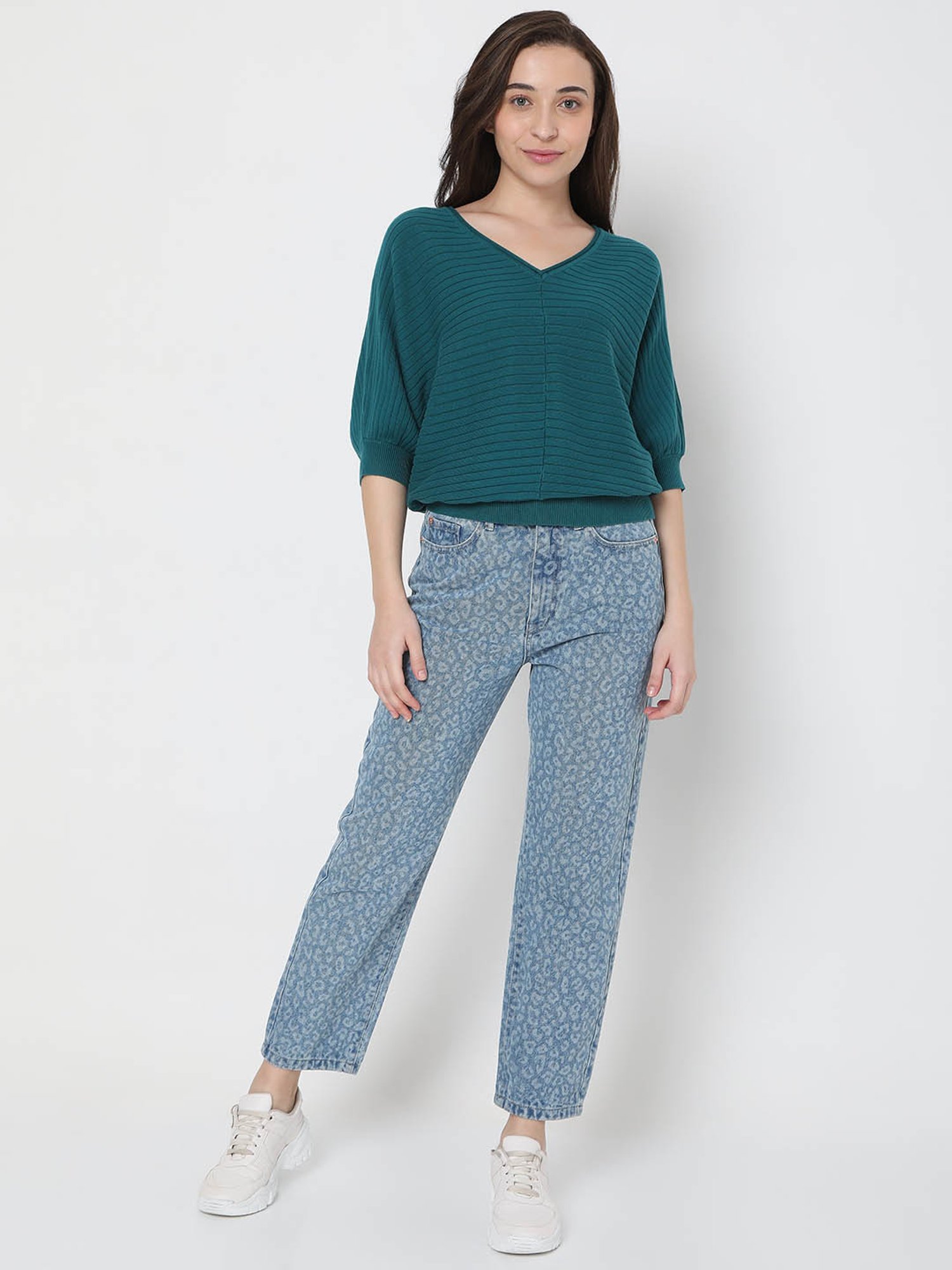 Vero Moda Green Regular Fit Sweater